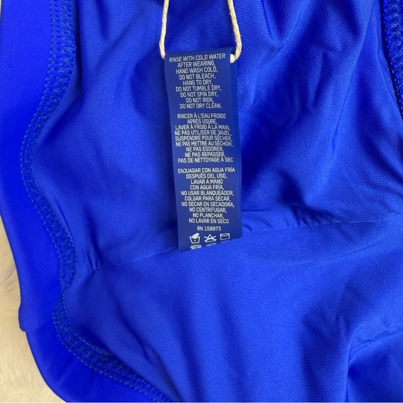 SKIMS NWT Zip-Up Swim Mock Neck Top in Cobalt Size 4X - Picture 10 of 10